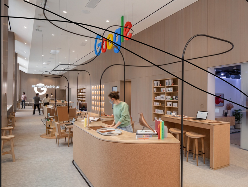 All Google's first physical store is furnished with Cork Furniture