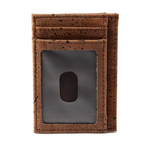 Load image into Gallery viewer, Cork Minimalist Wallet Front Pocket Thin Card Holder Brown
