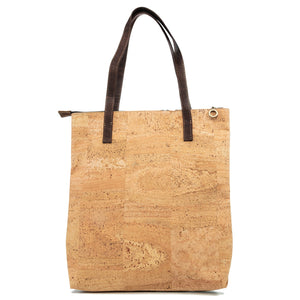 Cork Shopping Bag Ultra Light Zippered Tote Handbag - Cork by Design