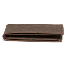 Load image into Gallery viewer, Slim Bi-Fold Brown Cork Wallet - Cork by Design
